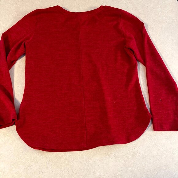 Christopher & Banks Women's Long sleeve shirt Winter theme Red size small - Picture 8 of 8